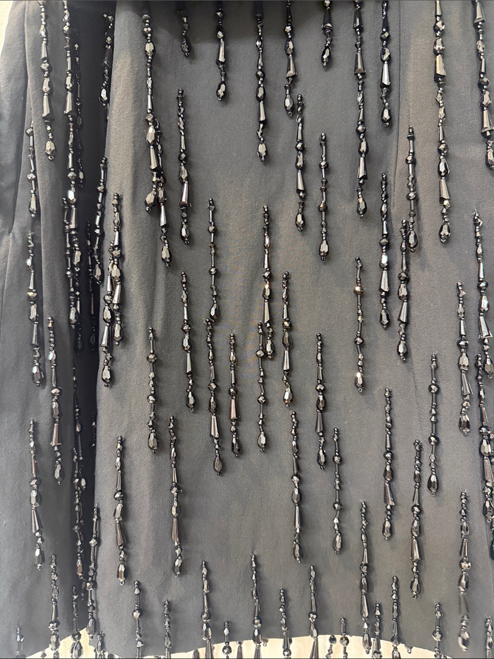 Alberta Ferretti Black Beaded Draped Mini Dress - Picture 4 of 5